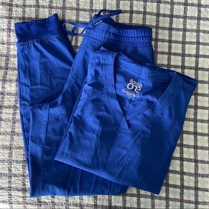 EUC BARCO ONE Cobalt Scrub Set